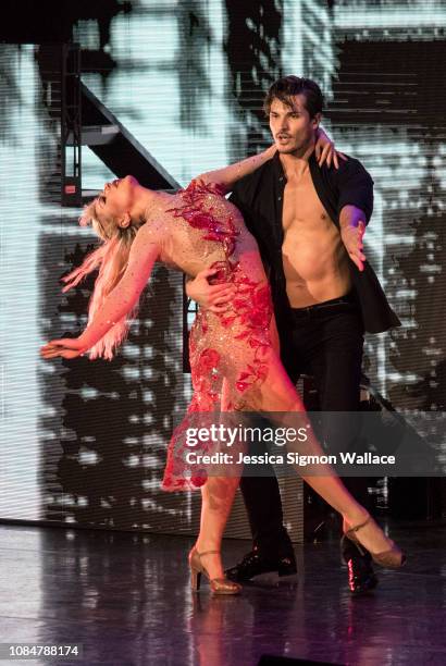 Emma Slater and Gleb Savchenko of "Dancing with the Stars" perform onstage at Von Braun Center on December 19, 2018 in Huntsville, Alabama.
