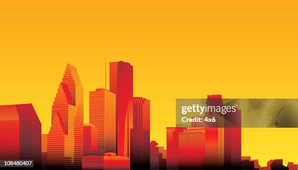 ilustraciones, imágenes clip art, dibujos animados e iconos de stock de houston - houston skyline