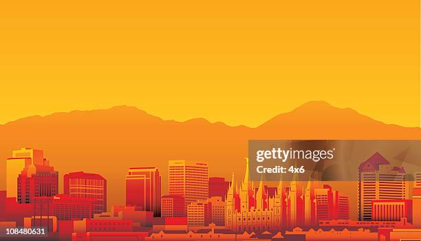 ilustraciones, imágenes clip art, dibujos animados e iconos de stock de ciudad de salt lake city, utah - salt lake city