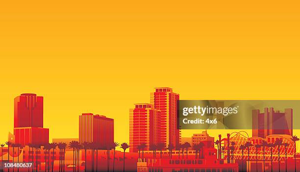 long beach california - downtown long beach california stock illustrations