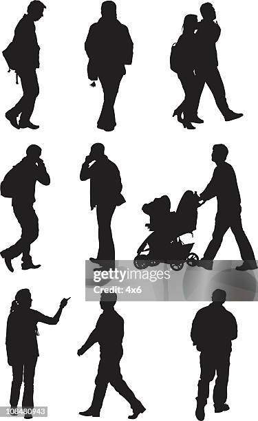 street people - active young couple stock illustrations