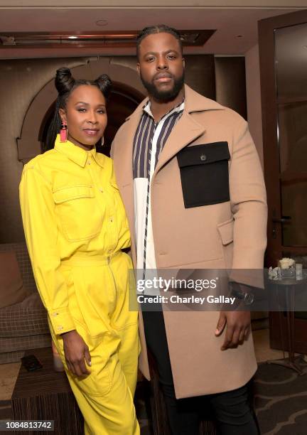 Sydelle Noel and Winston Duke attend MCM x GQ Celebrate 2018 Breakout Star Winston Duke The Restaurant at Montage Beverly Hills on December 19, 2018...