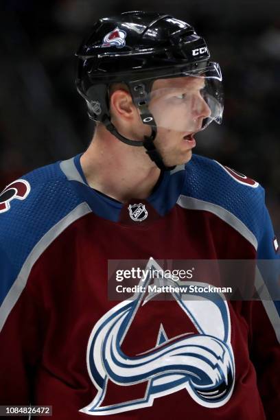 Carl Soderberg of the Colorado Avalanche plays the Montreal Canadiens at the Pepsi Center on December 19, 2018 in Denver, Colorado.