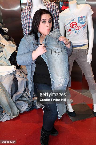 Nikki Blonsky attends DoSomething.org's 4th Annual Teens for Jeans initiative event at Aeropostale Times Square on January 28, 2011 in New York City.
