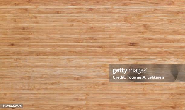 full frame background of natural unpainted bamboo wood board - wood background foto e immagini stock