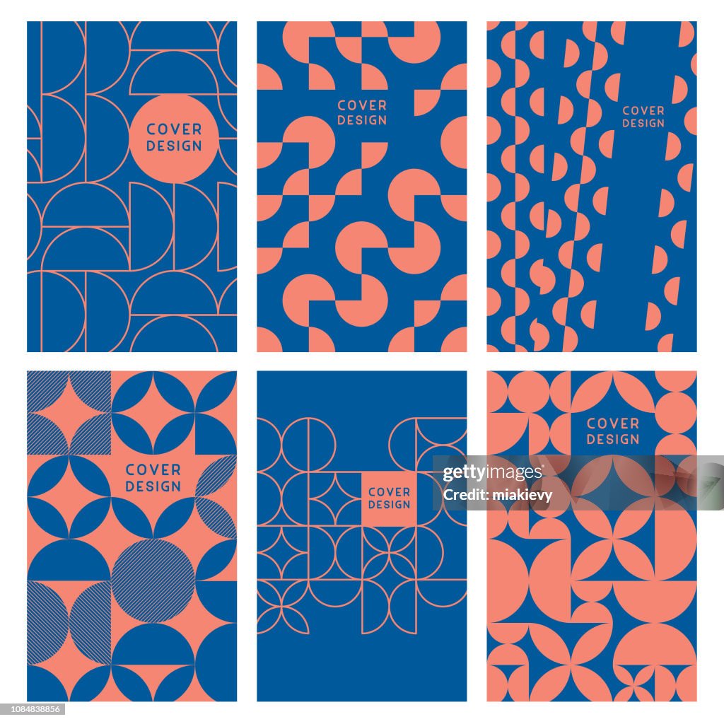 Modern abstract geometric cover templates