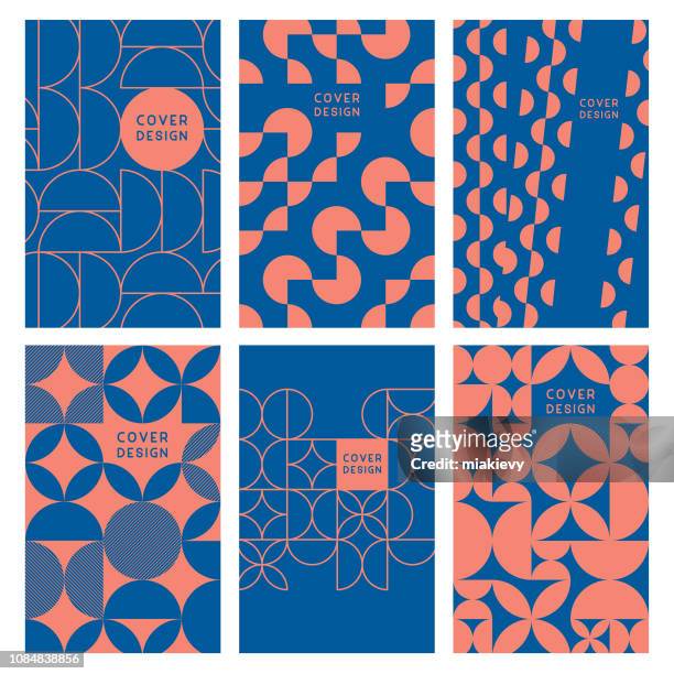 modern abstract geometric cover templates - square composition stock illustrations