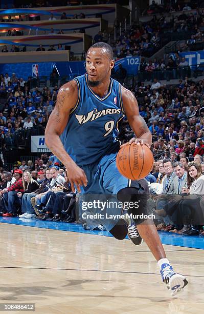 Rashard Lewis of the Washington Wizards drives to the basket against the Oklahoma City Thunder during the game on January 28, 2011 at the Ford Center...