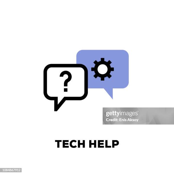 tech help line icon - service desk stock illustrations