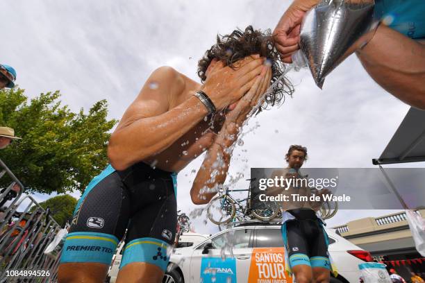 Arrival / Manuele Boaro of Italy and Astana Pro Team / Refreshment / during the 21st Santos Tour Down Under 2019, Stage 5 a 149,5km stage from...