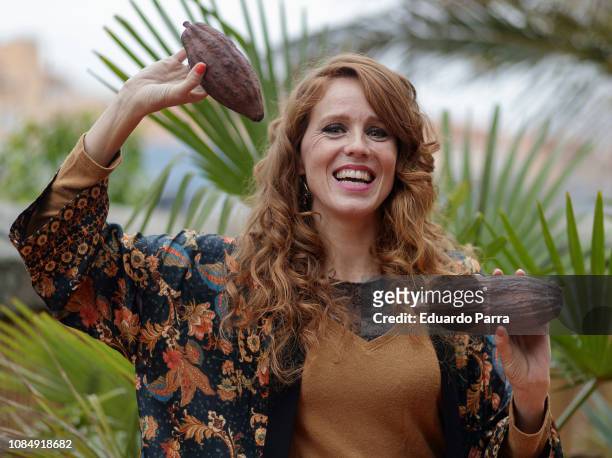 Actress Maria Castro attends 'Naturalmente Cacao' presentation at Cafe del Rey on December 20, 2018 in Madrid, Spain.