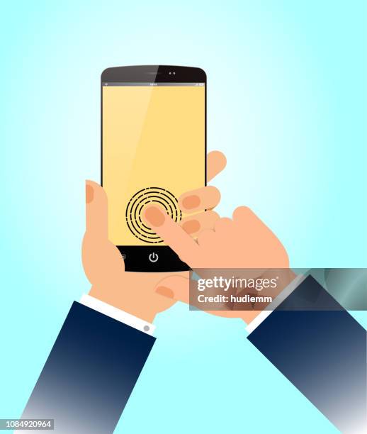 vector fingerprint smart phone access security isolated - wireless access point stock illustrations