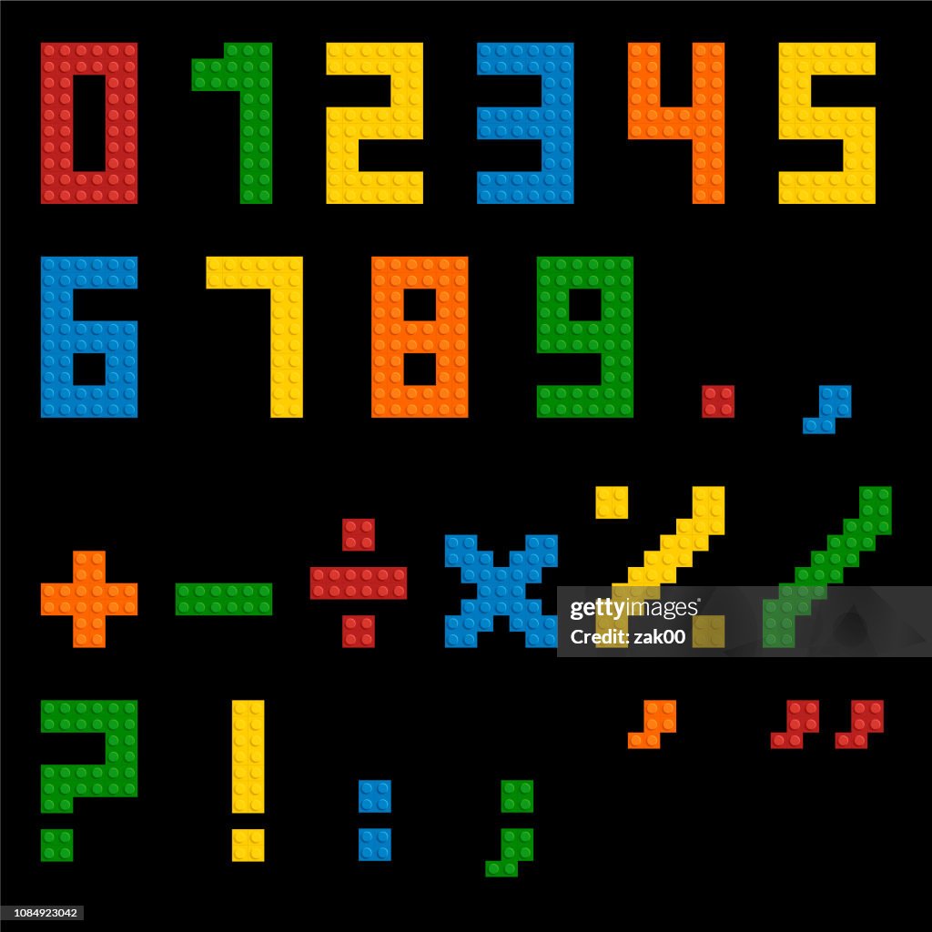 Punctum Numbers Vector Plastic Toy Numbers And Punctuation Marks High-Res Vector ...