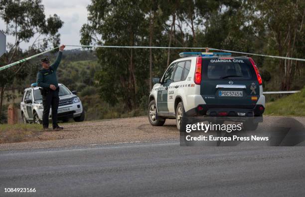Guardia Civil officer is seen at the ravine of Las Mimbreras, where the body of Laura Luelmo was found last Monday on December 20, 2018 in Huelva,...