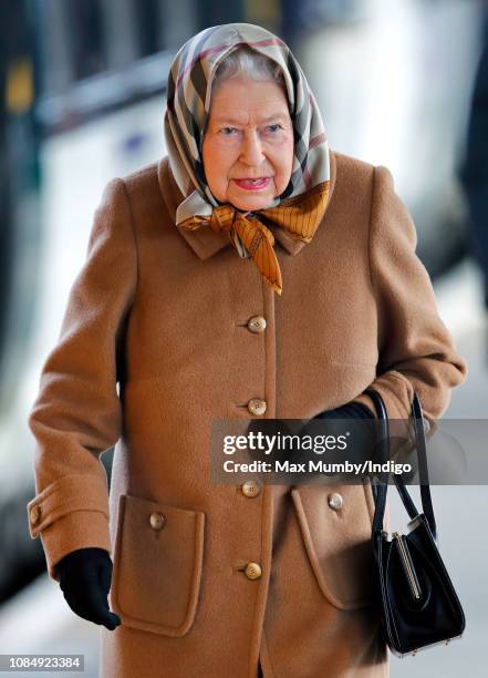 Queen Elizabeth II arrives at King's Lynn station, after taking the train from London King's Cross, to begin her Christmas break at Sandringham House...