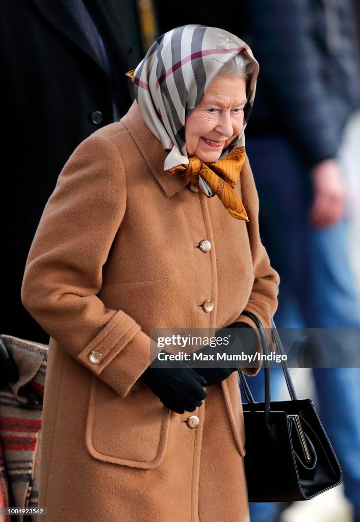 Queen Elizabeth II Arrives At King's Lynn Station