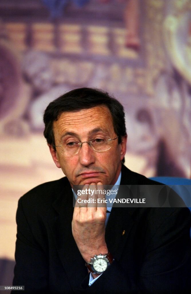 Election in Italy: press conference of Silvio Berlusconi after his defeat in Rome, Italy on April 11, 2006.