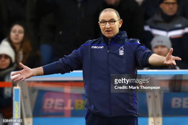 Martin O'Neill, Manager of Nottingham Forest reacts during the Sky Bet Championship match between Nottingham Forest and Bristol City at City Ground...