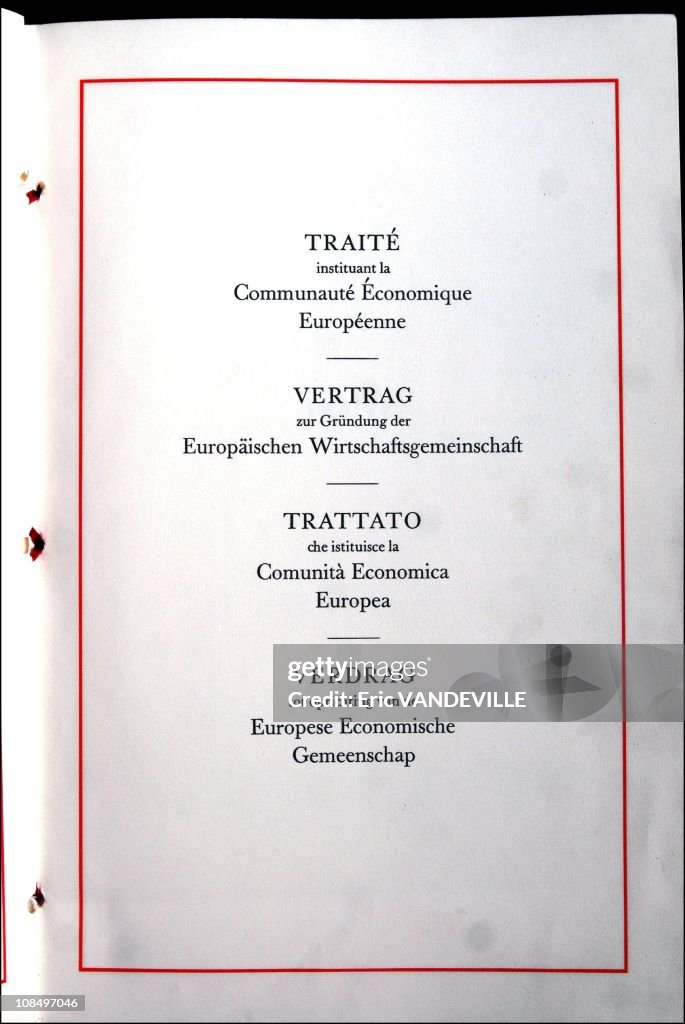 The fiftieth anniversary of the Treaty of Rome. Original Treaty is preciously kept in the archives of Italian Ministry of foreign affairs in Rome, Italy on January 22, 2007.