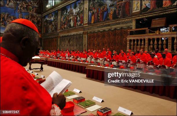 Roman Catholic Cardinals filed into the Sistine Chapel for a conclave to elect a successor to Pope John Paul II in Rome, Vatican City on April 01,...