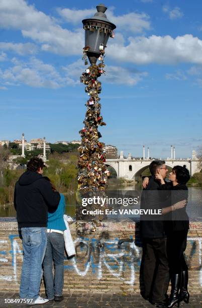 The Bridge of Love: in Rome, lovers hang hundreds of padlocks on a lamp post on the city's most ancient bridge. According to the urban legend, lovers...