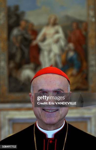 Close-up: Cardinal Tarcisio Bertone, Vatican Secretary of State since september 2006. The Secretary of State is the 2nd-ranking official at the...