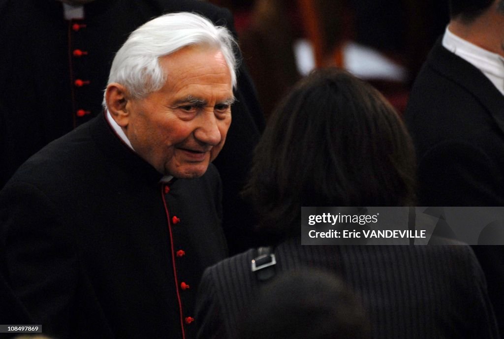 Pope Benedict XVI celebrates his 80th birthday at the Vatican City on April 16, 2007.