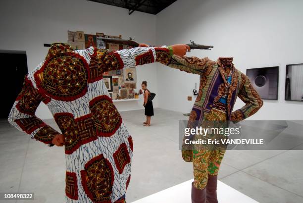 Yinka Shonibare MBE "How to blow up two heads at once" at the Venice 52nd International Art Exhibition in Venice, Italy on June 15, 2007.The world's...