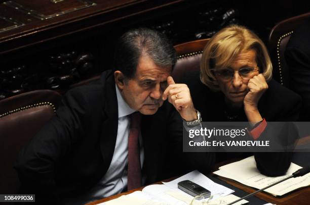 Italian government crisis is Prime Minister Romano Prodi at the lower house of the parliament during the confidence vote. Prodi rallied support for...