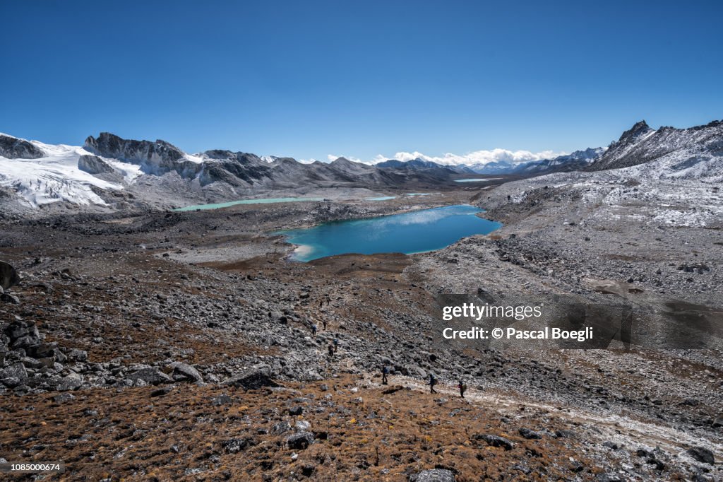 Lakes and high plain en route to Chukarpo, Wangdue Phodrang district, Snowman Trek, Bhutan