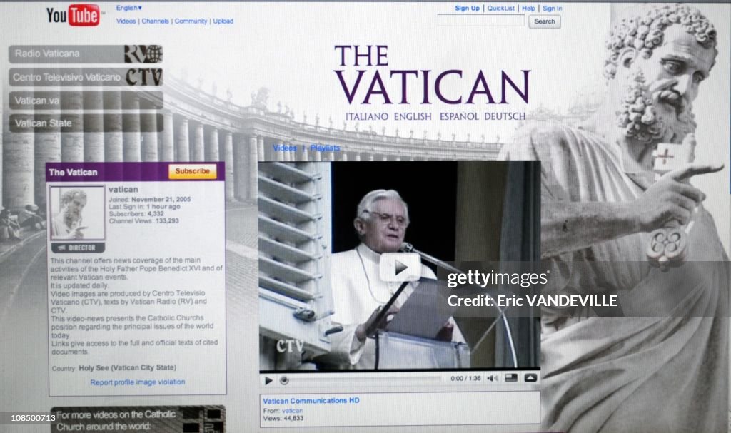 Vatican Pope launches on YouTube channel at the Vantican on January 23, 2009.