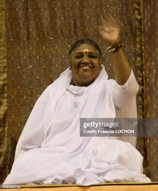 Mata Amritanandamayi, better known as AMMA, in Pontoise , during her European Tour.in Pontoise, France on October 2008