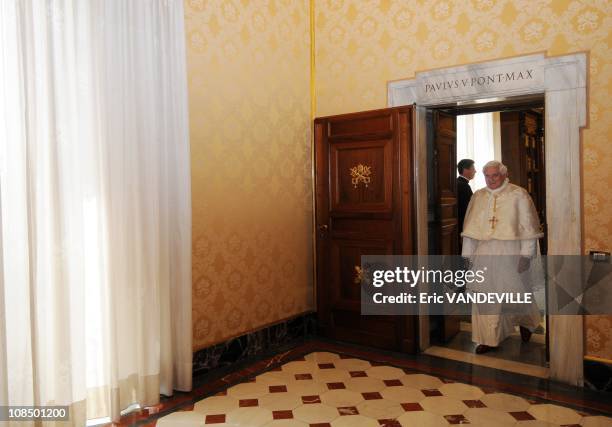 Pope Benedict XVI met Belarus President Alexander Lukashenko and his son Nikolai at the Vatican on April 27, 2009.