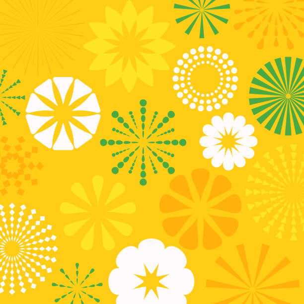 yellow abstract bursts background - spring background stock illustrations