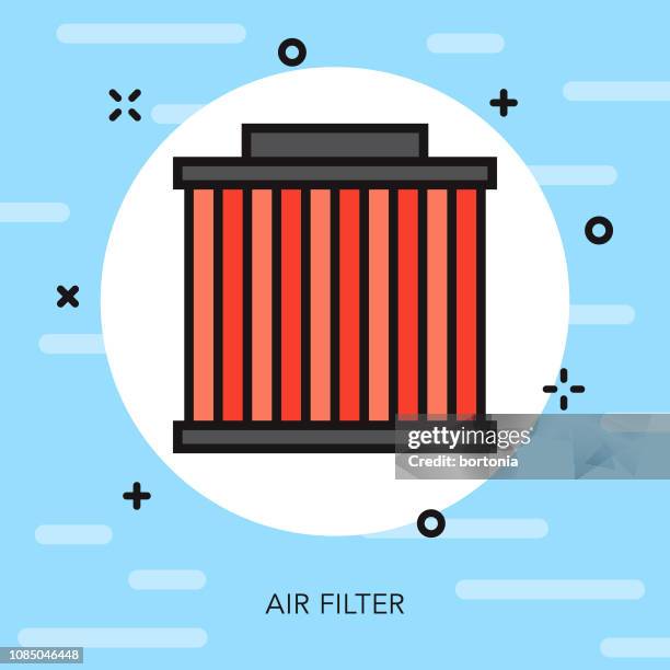 air filter thin line car service icon - air filter icon vector stock illustrations