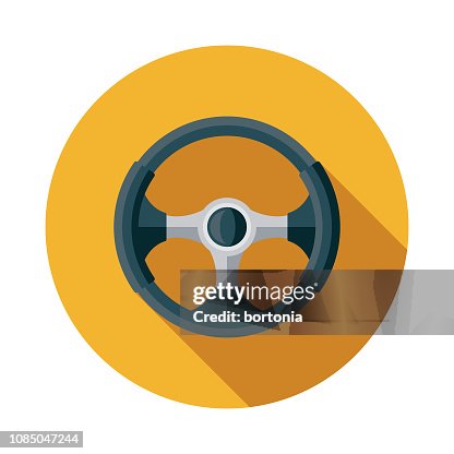 Steering Wheel Flat Design Car Service Icon Steering Wheel Flat Design Car Service Icon