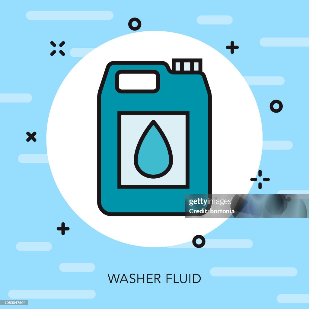 Washer Fluid Thin Line Car Service Icon