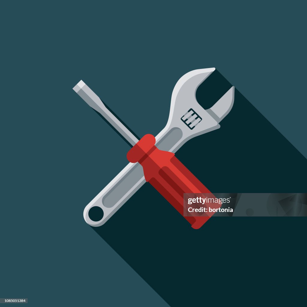 Verktygsikonen platt Design bil Service