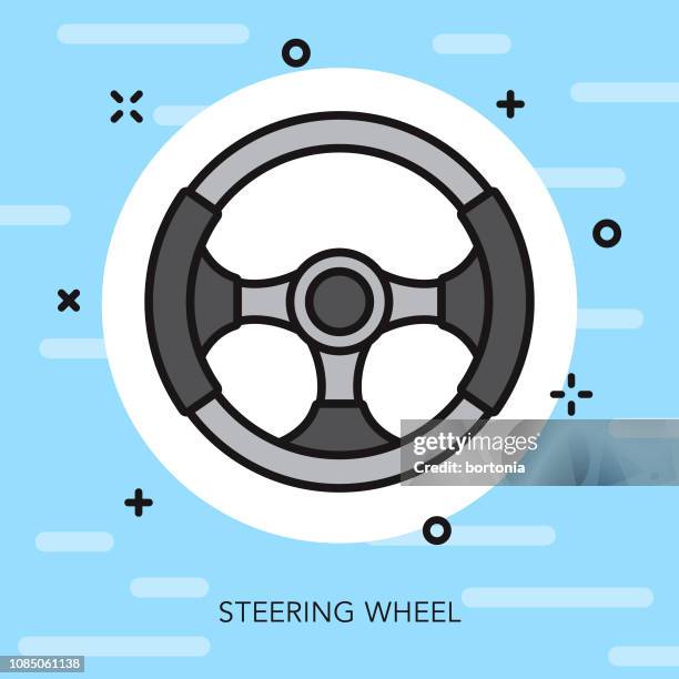 steering wheel thin line car service icon - professional driver stock illustrations