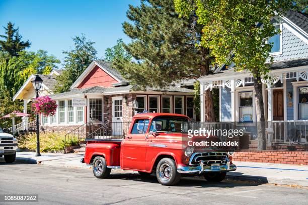 vintage 1950s chevrolet 3100 pickup truck in carson city nevada usa - 1957 chevrolet stock pictures, royalty-free photos & images
