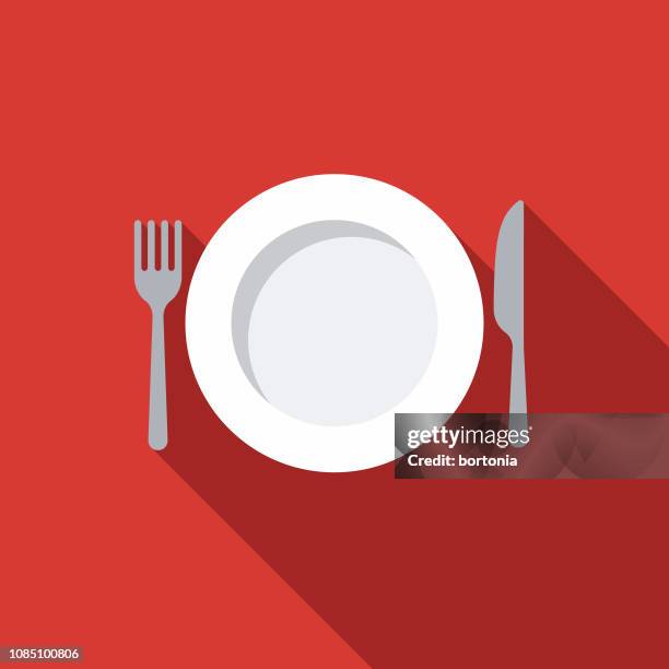 place setting meal kit icon - kitchen knife stock illustrations