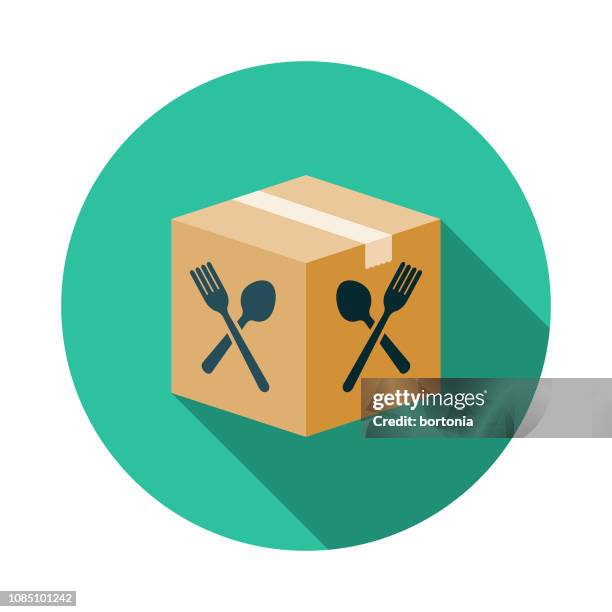 boxed meal kit icon - meal box stock illustrations