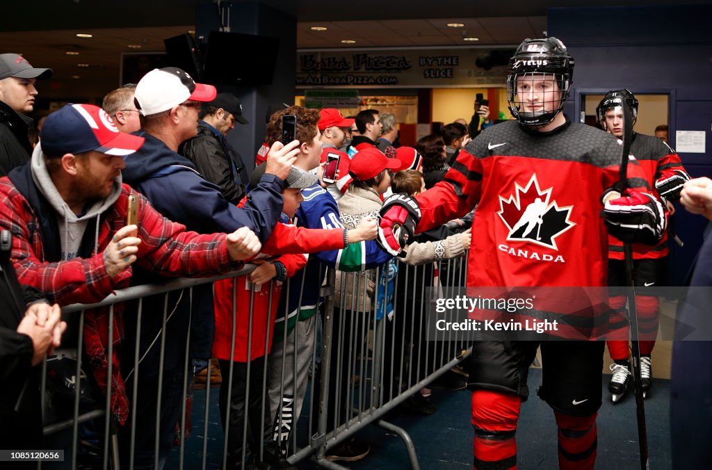 Canada v Switzerland: Exhibition - 2019 IIHF World Junior Championship