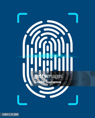 Printer Scan Sign Vector Fingerprint Scan Symbol High-Res Vector Graphic - Getty Images