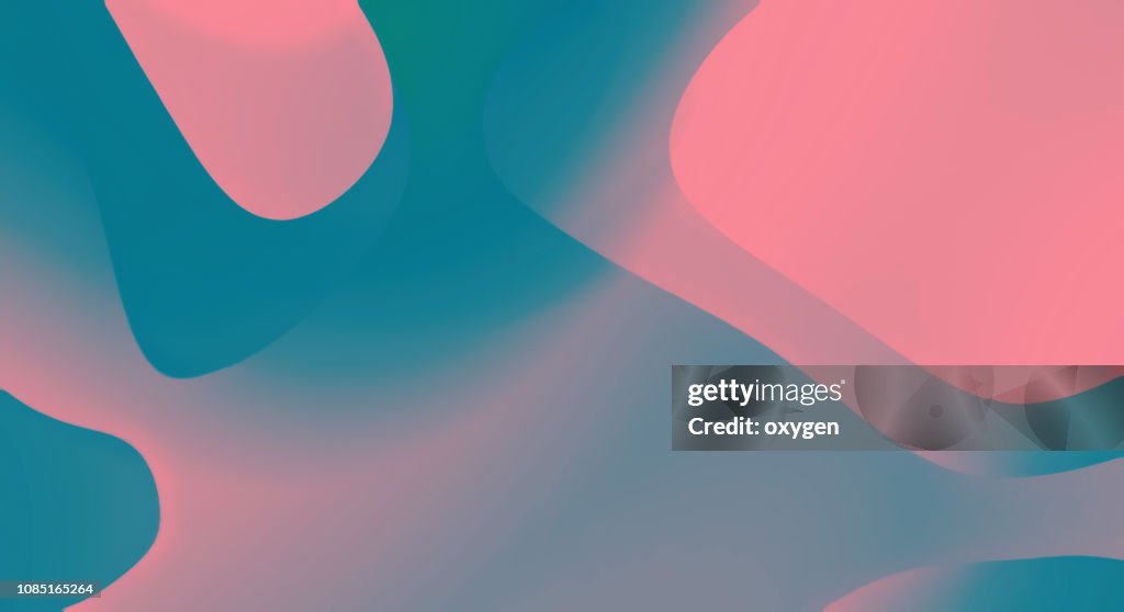 Trendy Coral and Blue color abstract background