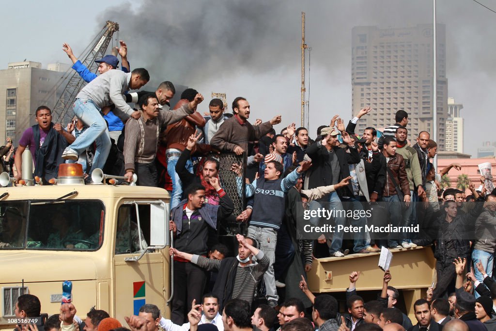 Anti Government Protesters Take To The Streets In Cairo