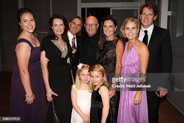 Sister of Heath Ledger Ashleigh Bell, mother Sally Bell and stepfather Roger Bell and sister Kim Ledger with family at the first night of...