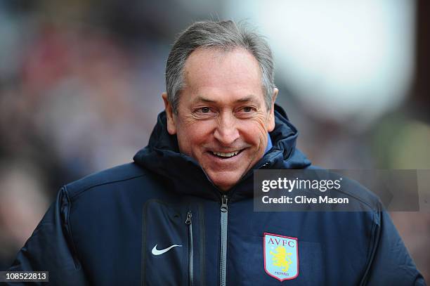 Gerard Houllier of Aston Villa looks on before the FA Cup sponsored by E.On Fourth Round match between Aston Villa and Blackburn Rovers at Villa Park...