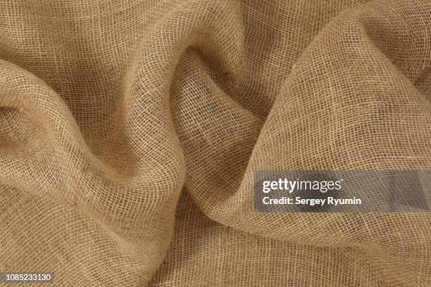 close up of wrinkled burlap - hessian stock pictures, royalty-free photos & images