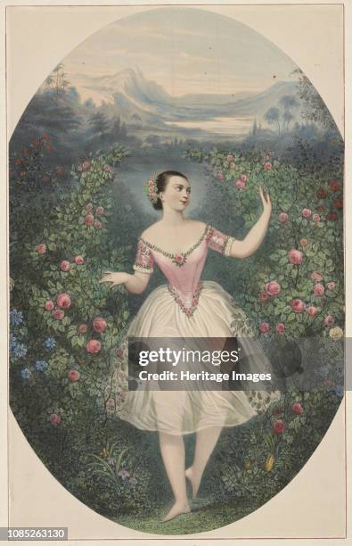 Portrait of the ballerina Marie Taglioni in ballet Théa ou La Fée aux Fleurs by Cesare Pugni, 1847. Private Collection.